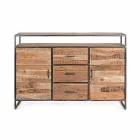 Buffet moderne avec structure en bois d'acacia et acier Homemotion - Posta Viadurini