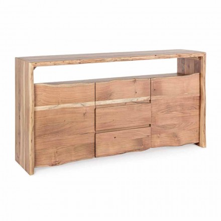 Buffet moderne en bois d'acacia avec 2 portes et 3 tiroirs Homemotion - Lauro Viadurini