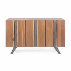Buffet moderne en bois d'acacia avec inserts métalliques Homemotion - Sonia Viadurini