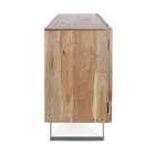 Buffet moderne en bois d'acacia avec inserts métalliques Homemotion - Sonia Viadurini