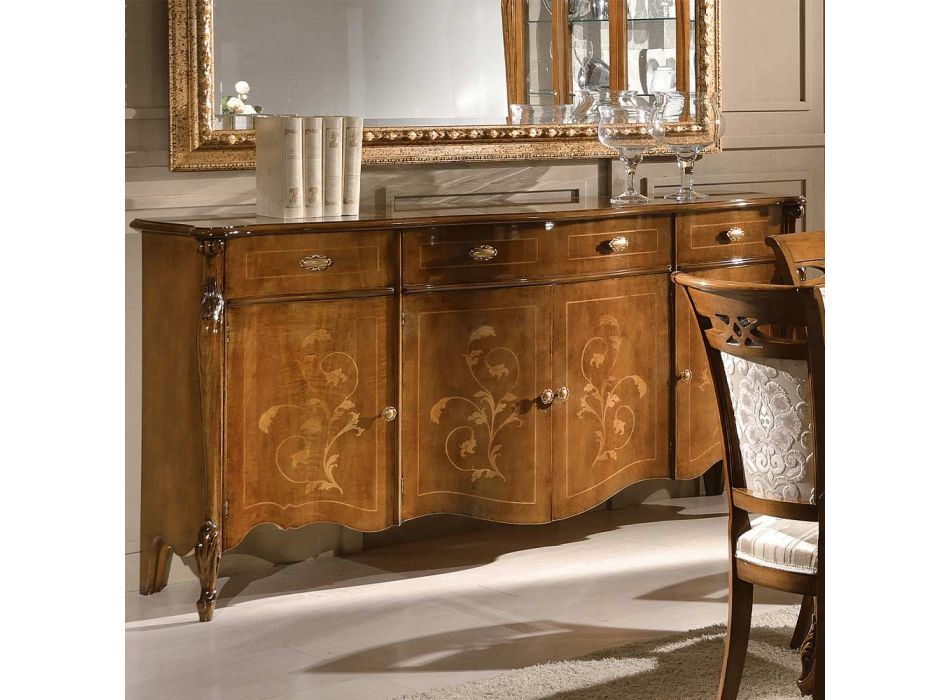 Buffet de salon de luxe en bois classique Made in Italy - Caligola