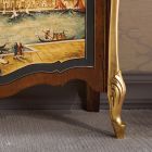 Buffet de salon en bois avec décoration vénitienne Made in Italy - Ottaviano Viadurini