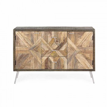 Buffet de style vintage avec structure en bois et détails en acier - Adiva