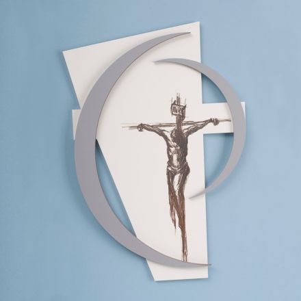 Crucifix du nom du père gravé au laser fabriqué en Italie - Maia Viadurini