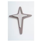 Crucifix en couleur cacao et gravier réalisé avec gravure au laser Made in Italy - Diana Viadurini