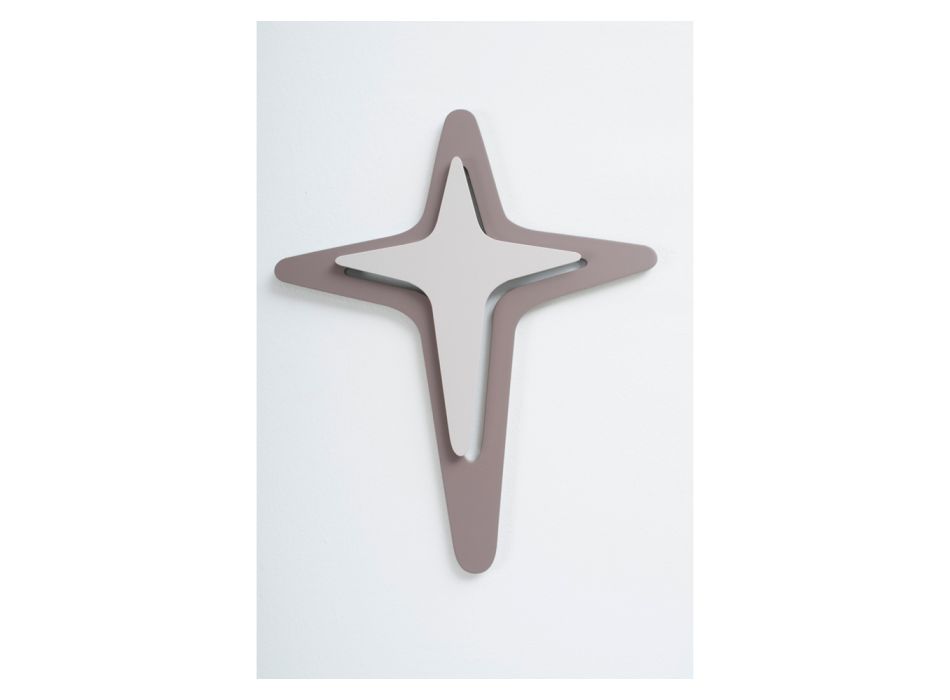 Crucifix en couleur cacao et gravier réalisé avec gravure au laser Made in Italy - Diana Viadurini