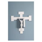 Crucifix réalisé avec gravure au laser blanc et gravier Made in Italy - Evelina Viadurini