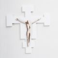 Crucifix blanc du Sauveur gravé au laser fabriqué en Italie - Glora