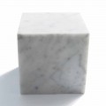 Presse-papiers Cube Design en marbre de Carrare blanc satiné Made in Italy - Qubo