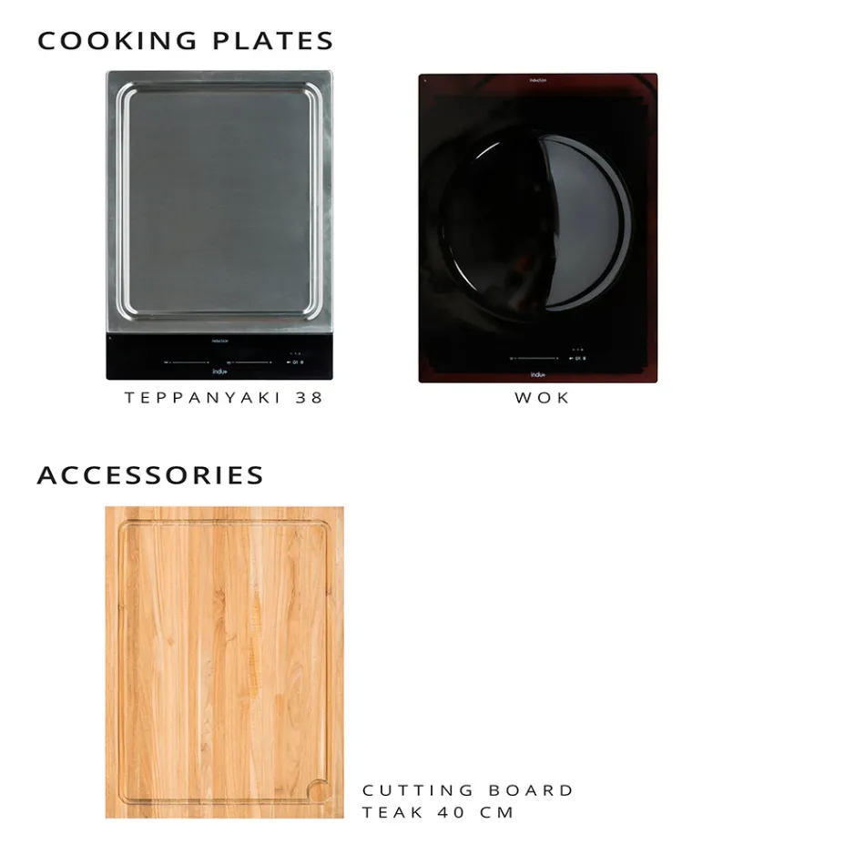 Cuisine d'extérieur 141x70x93 cm en teck massif et aluminium - Stilosa Viadurini