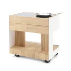 Cuisine d'extérieur 96x70x93 cm en teck massif et aluminium - Raffiné Viadurini