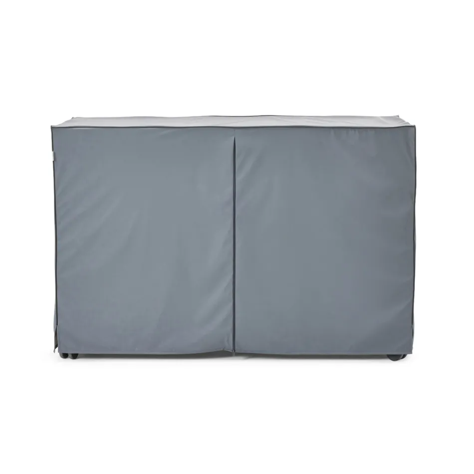 Cuisine d'extérieur 96x70x93 cm en teck massif et aluminium - Raffiné Viadurini