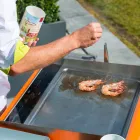 Cuisine moderne sur roulettes pour jardin extérieur en bois et acier - Calliope Viadurini