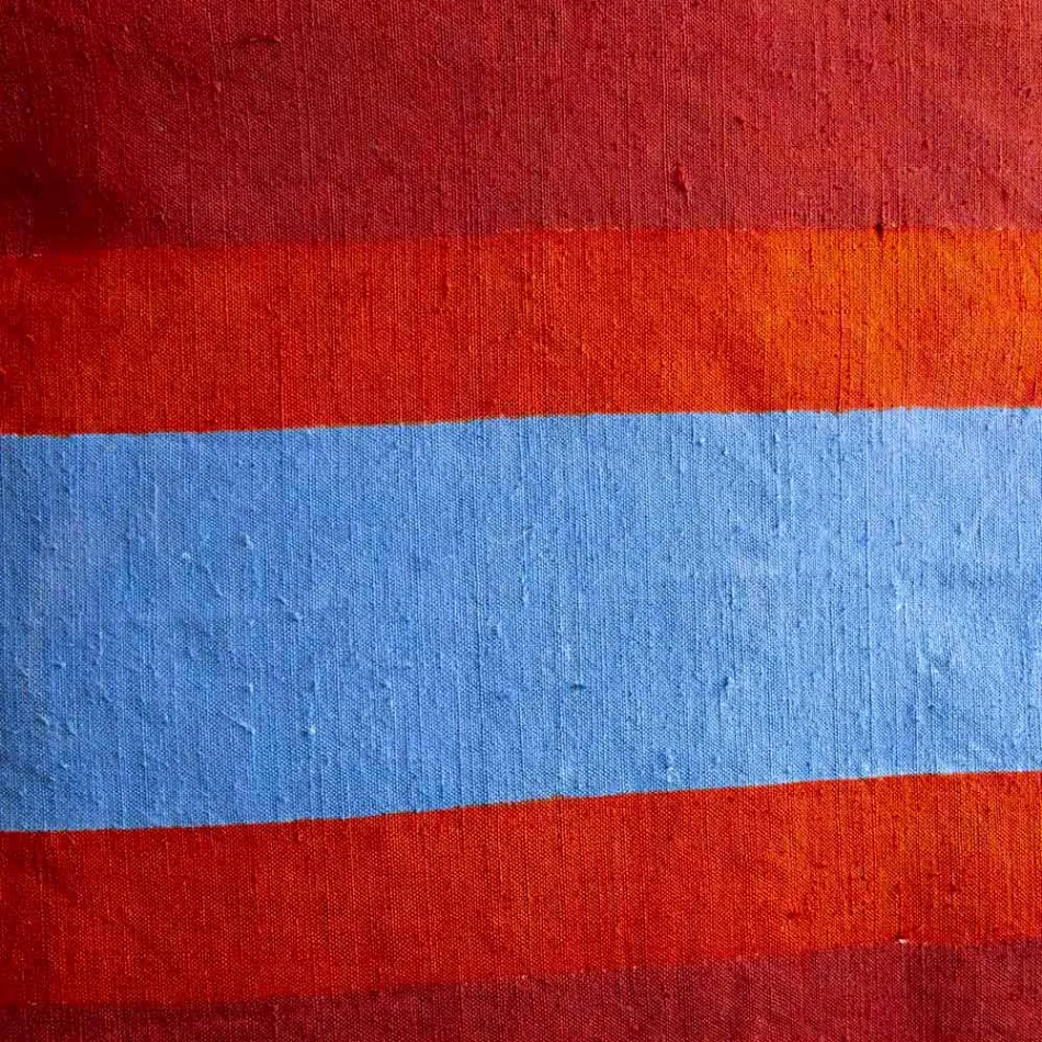 Coussin en chanvre peint à la main Pièce unique Art italien - Marques Viadurini