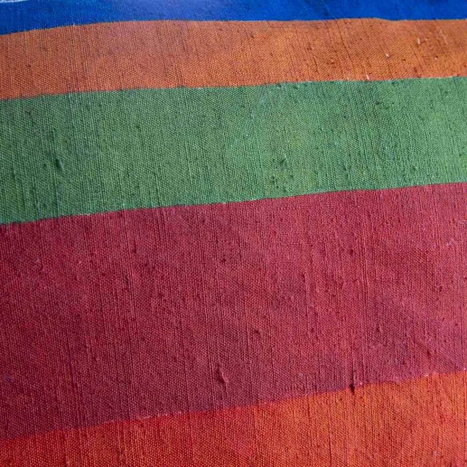 Coussin en chanvre peint à la main Pièce unique Art italien - Marques Viadurini