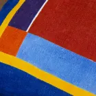 Coussin d'art italien en chanvre peint et cousu à la main Pièce unique - Marques Viadurini