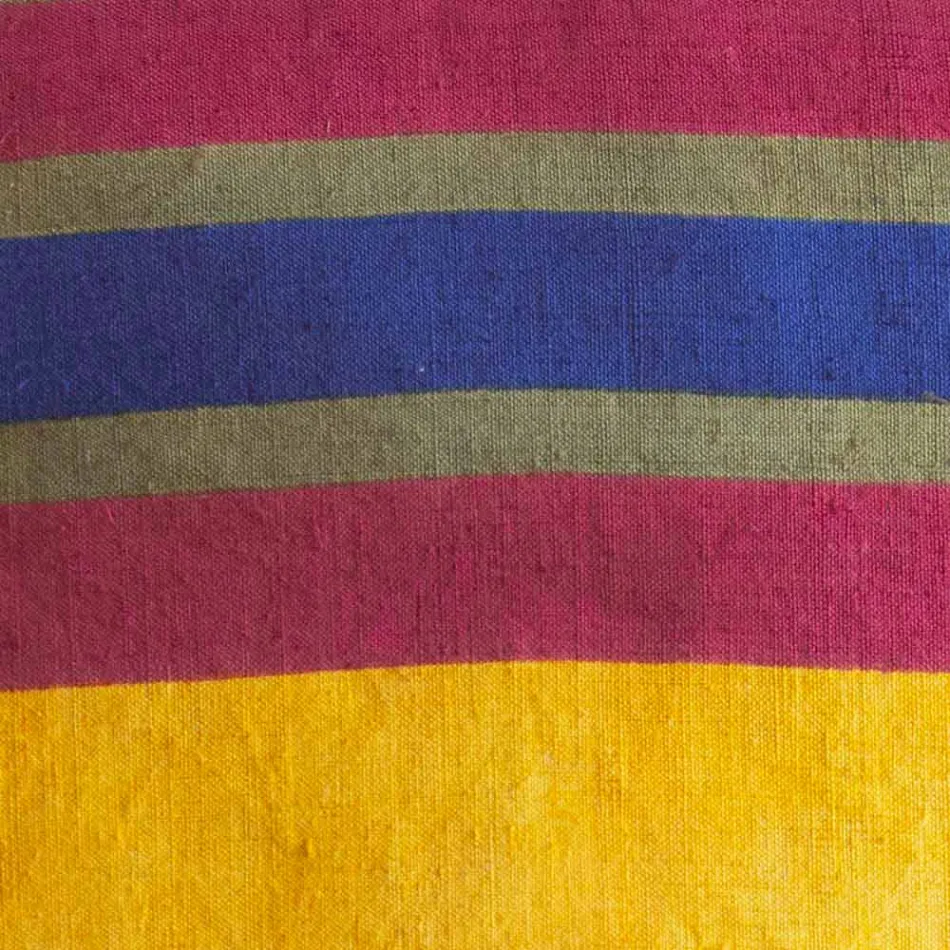 Coussin en chanvre italien peint à la main - Marques Viadurini