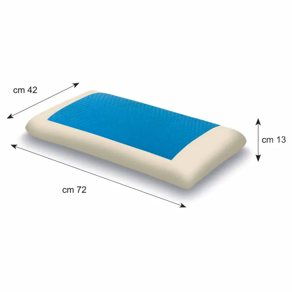 Coussin Hydrogel Mémoire Ergonomique 13 cm de hauteur Fabriqué en Italie - Jolie Viadurini