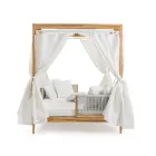 Daybed d'extérieur en teck et tressage de corde - Arjuna Viadurini