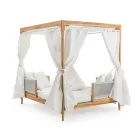 Daybed d'extérieur en teck et tressage de corde - Arjuna Viadurini