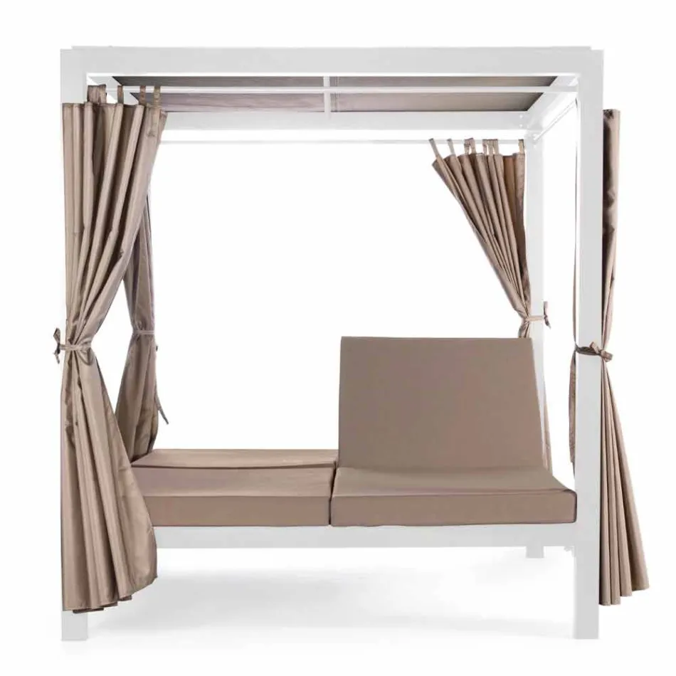 Méridienne d'extérieur en textilène et aluminium avec dossiers inclinables - Anastasia Viadurini