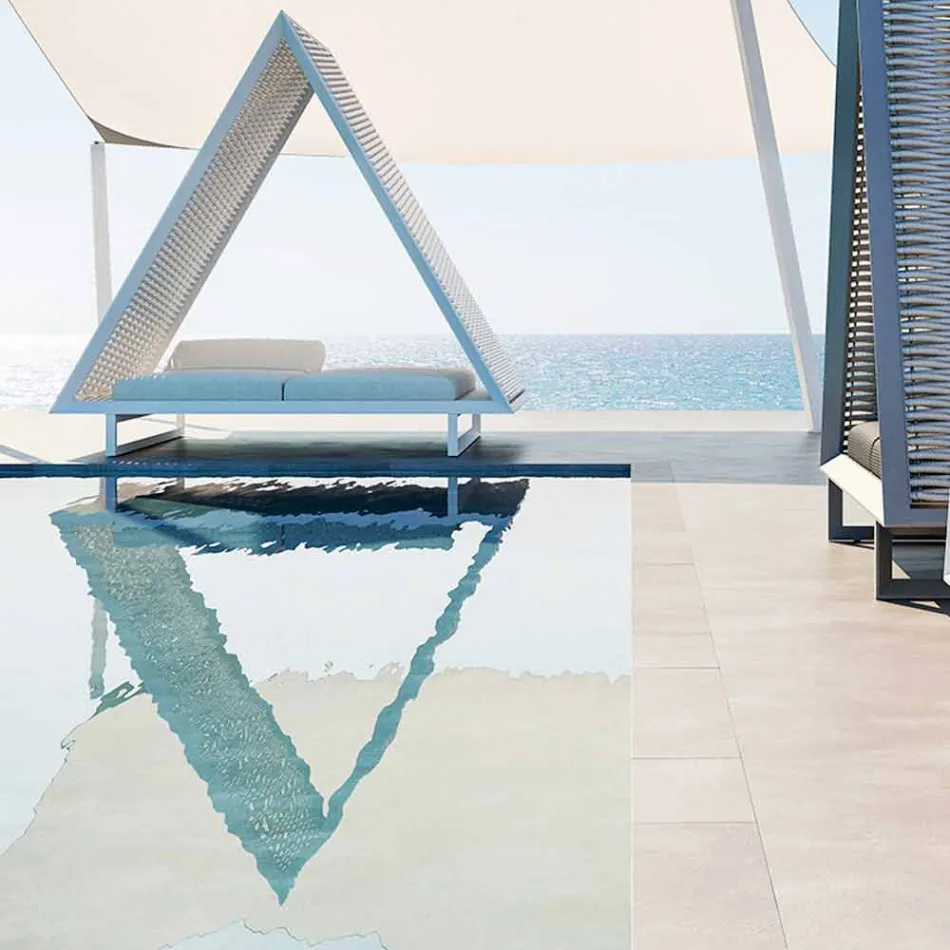 Méridienne de jardin de luxe en aluminium et tissu - Frame Vineyard par Vondom Viadurini