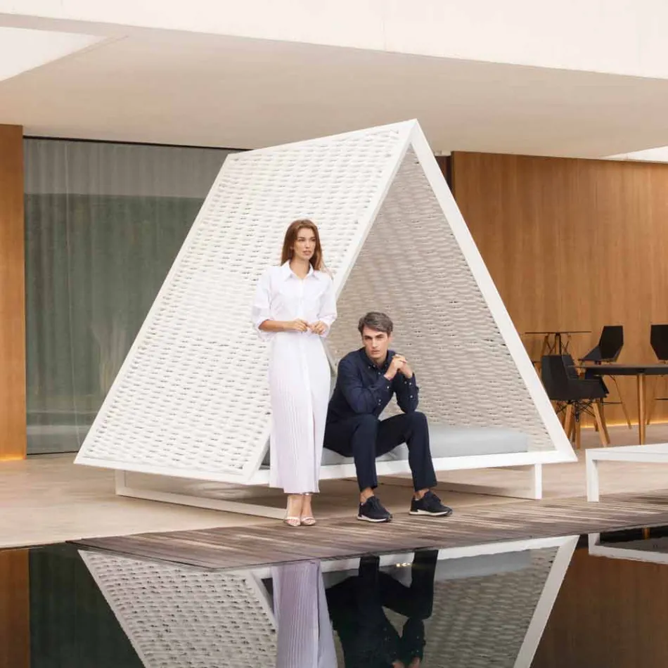 Méridienne de jardin de luxe en aluminium et tissu - Frame Vineyard par Vondom Viadurini