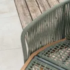 Lit de jardin Jacub en teck, aluminium, corde et coussin Viadurini
