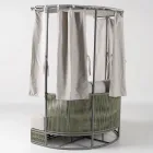 Lit de jardin Arcangelo en teck, aluminium et corde, avec coussins. Viadurini