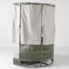 Lit de jardin Arcangelo en teck, aluminium et corde, avec coussins. Viadurini