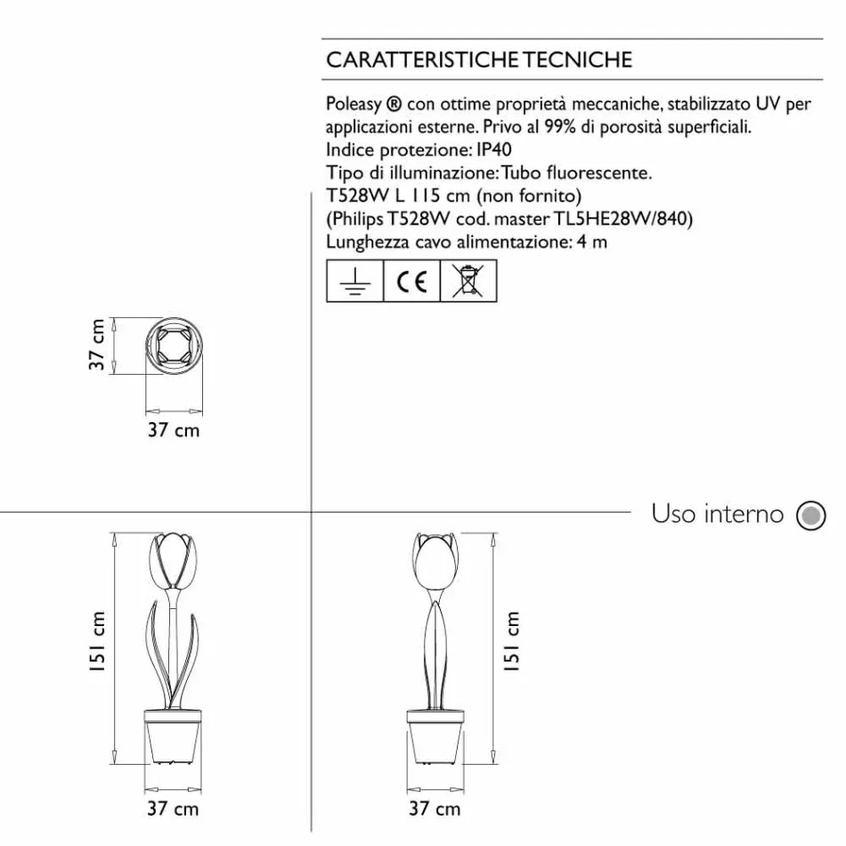 Décoration lumineuse pour intérieur de design moderne - Tulipe par Myyour Viadurini