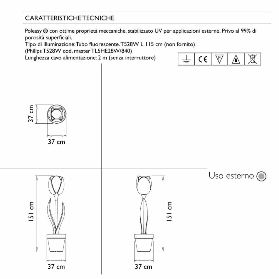 Décoration de meubles de jardin lumineux au design moderne - Tulipe par Myyour Viadurini