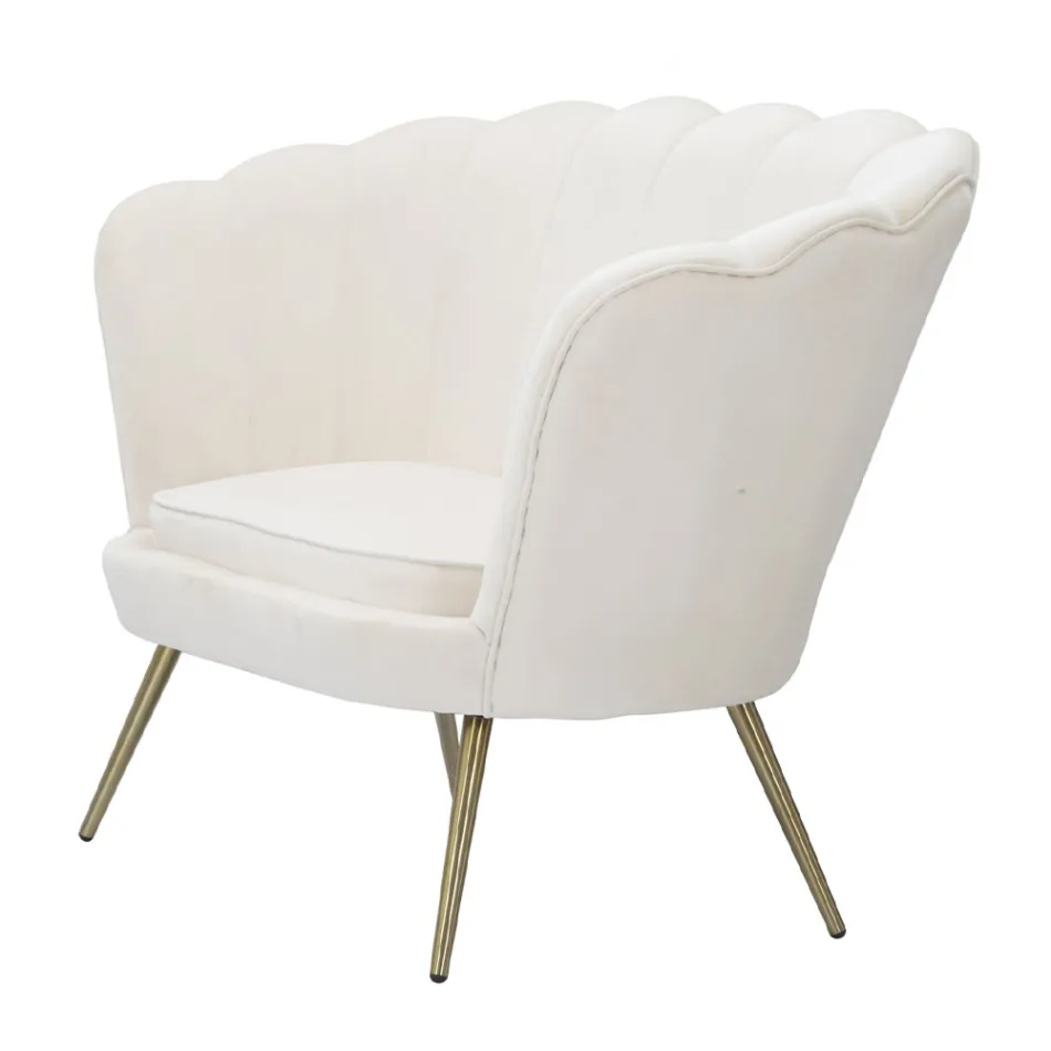 Canapé 2 Places Moderne en Velours avec Pieds en Fer Doré - Annina Viadurini