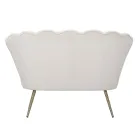 Canapé 2 Places Moderne en Velours avec Pieds en Fer Doré - Annina Viadurini