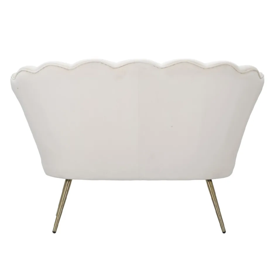 Canapé 2 Places Moderne en Velours avec Pieds en Fer Doré - Annina Viadurini