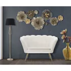 Canapé 2 Places Moderne en Velours avec Pieds en Fer Doré - Annina Viadurini