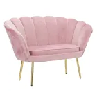 Canapé 2 Places Moderne en Velours avec Pieds en Fer Doré - Annina Viadurini