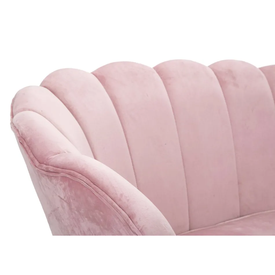 Canapé 2 Places Moderne en Velours avec Pieds en Fer Doré - Annina Viadurini