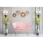 Canapé 2 Places Moderne en Velours avec Pieds en Fer Doré - Annina Viadurini