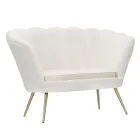 Canapé 2 Places Moderne en Velours avec Pieds en Fer Doré - Annina Viadurini