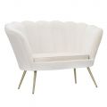Canapé 2 Places Moderne en Velours avec Pieds en Fer Doré - Annina