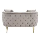 Canapé 2 Places Rembourré en Velours avec Pieds en Fer - Annetta Viadurini