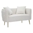 Canapé 2 Places Rembourré en Velours avec Pieds en Fer - Annetta Viadurini