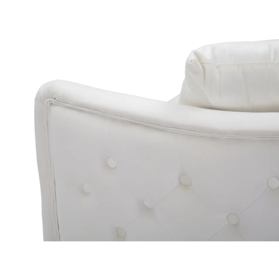 Canapé 2 Places Rembourré en Velours avec Pieds en Fer - Annetta Viadurini