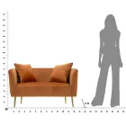 Canapé deux places en velours design, structure en bois et fer - Renita Viadurini