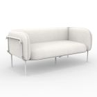 Canapé d'extérieur 2 places avec assise rembourrée fabriqué en Italie - Jardinière Viadurini