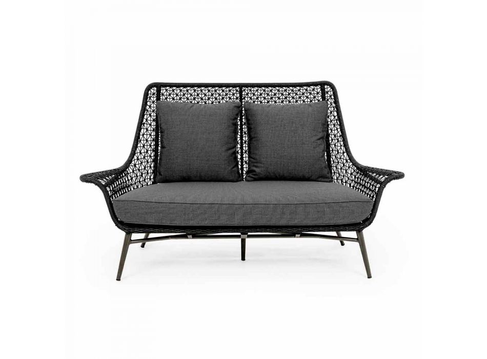 Canapé d'extérieur 2 places design en aluminium et tissu Homemotion - Nigerio Viadurini