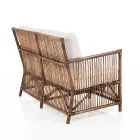 Canapé 2 places d'extérieur et d'intérieur en rotin et coussins en 100% coton - Boire Viadurini