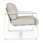 Canapé d'extérieur 2 places en aluminium avec coussins en tissu - Mirea Viadurini