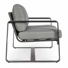 Canapé d'extérieur 2 places en aluminium avec coussins en tissu - Mirea Viadurini